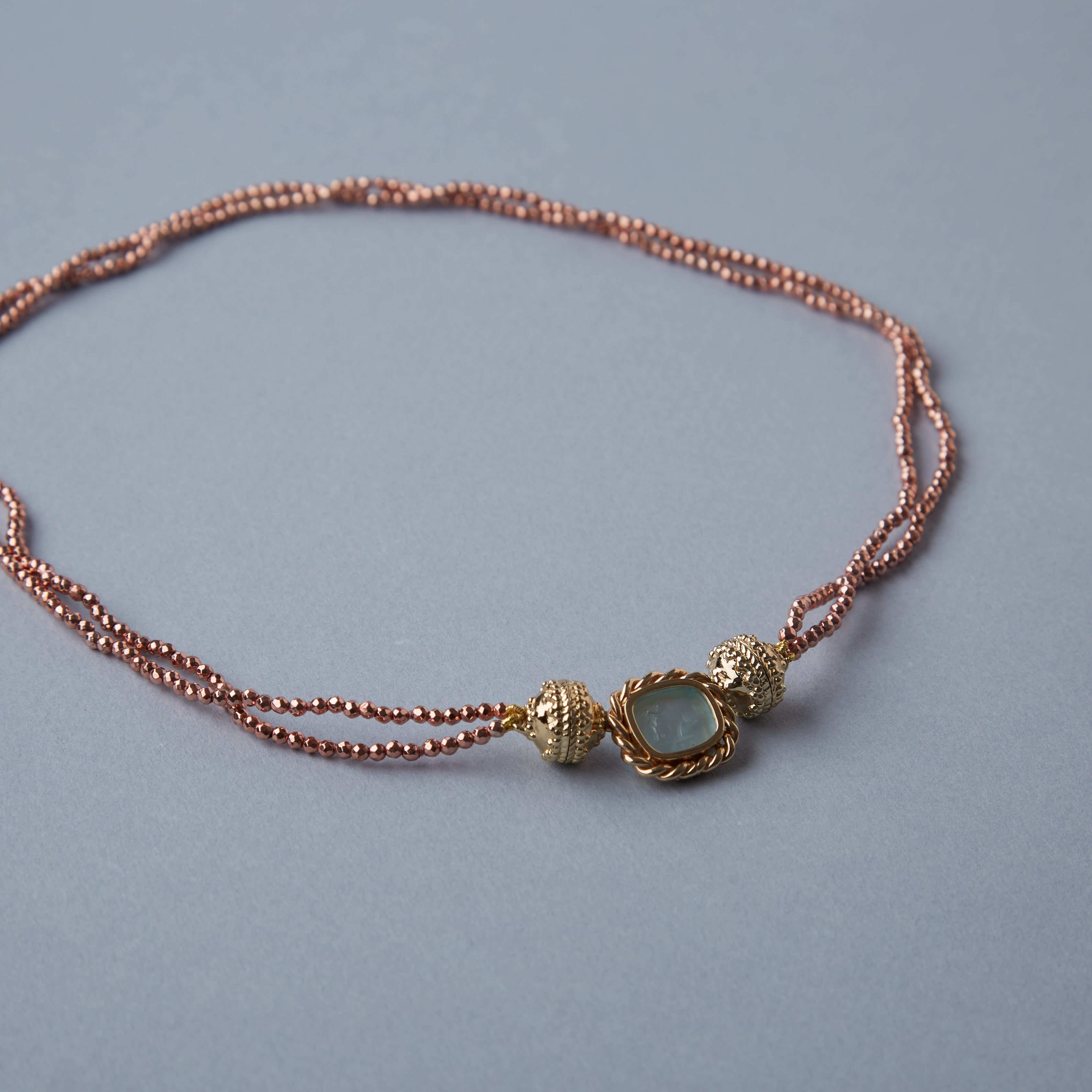 Michel Rose Gold Hematite Double-Strand Mini Necklace