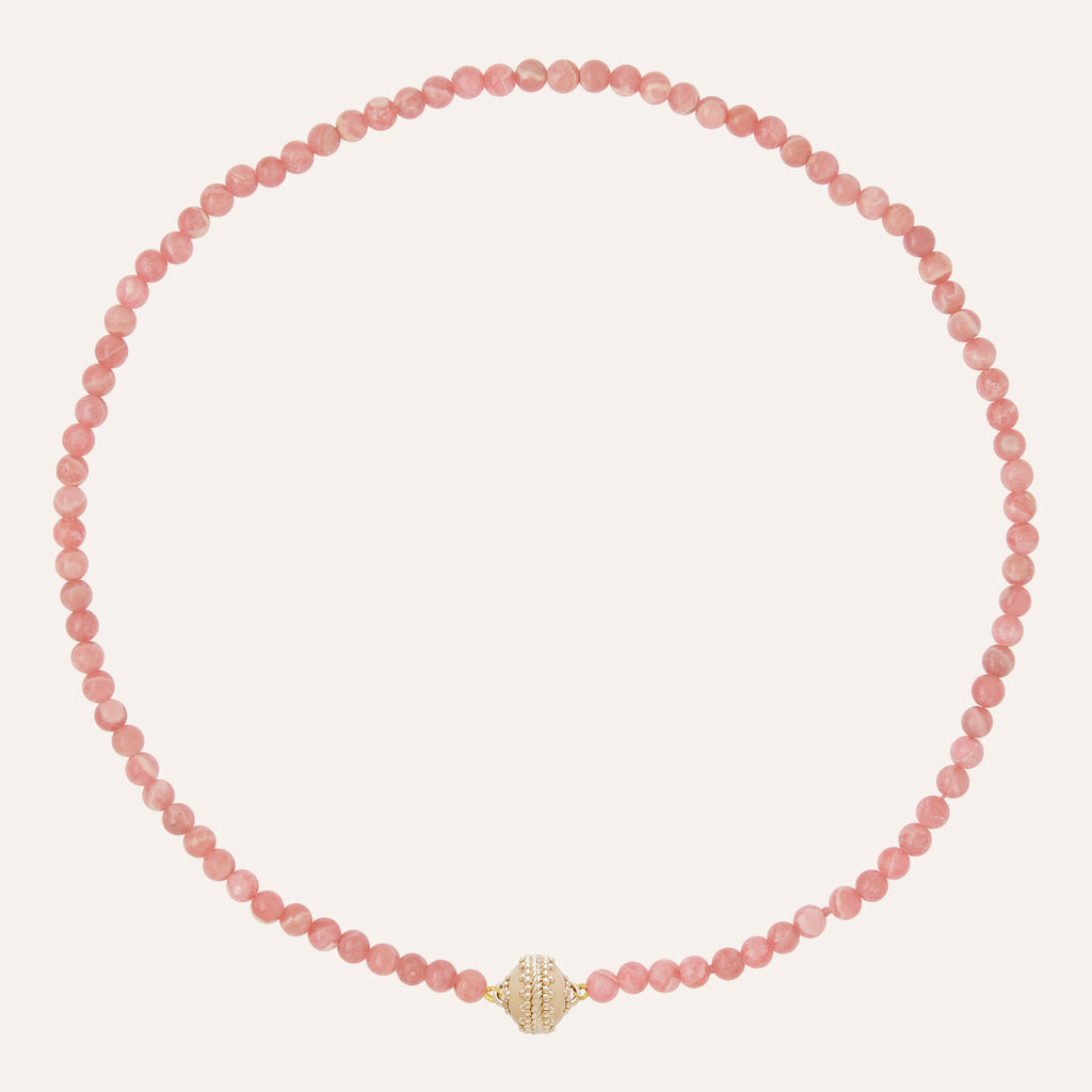 Victoire 4mm Rhodochrosite Mini Necklace