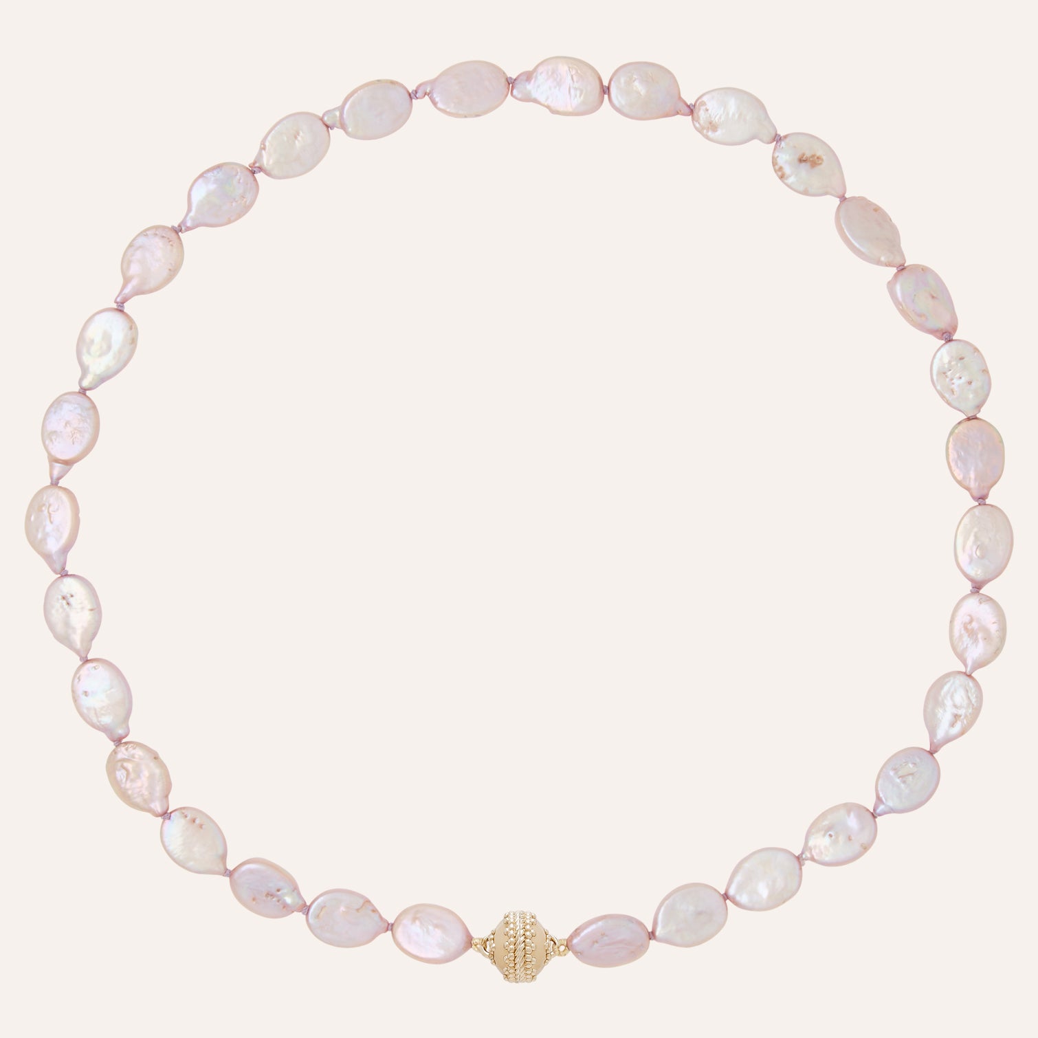 Freshwater Mauve Coin Pearl Mini Necklace