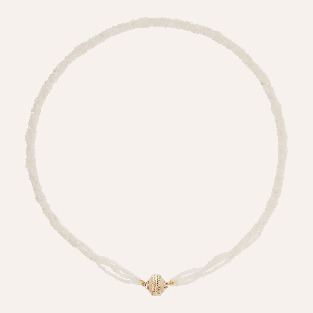 White Mother of Pearl Multi-Strand Michel Mini Necklace
