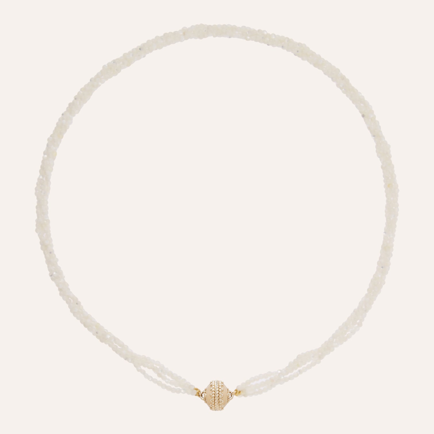 White Mother of Pearl Multi-Strand Michel Mini Necklace