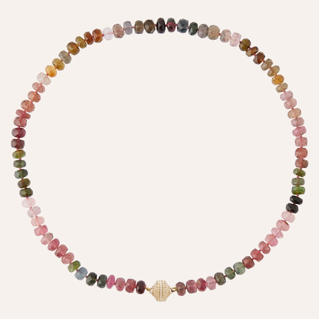 Tourmaline Multicolor Rondelle Mini Necklace