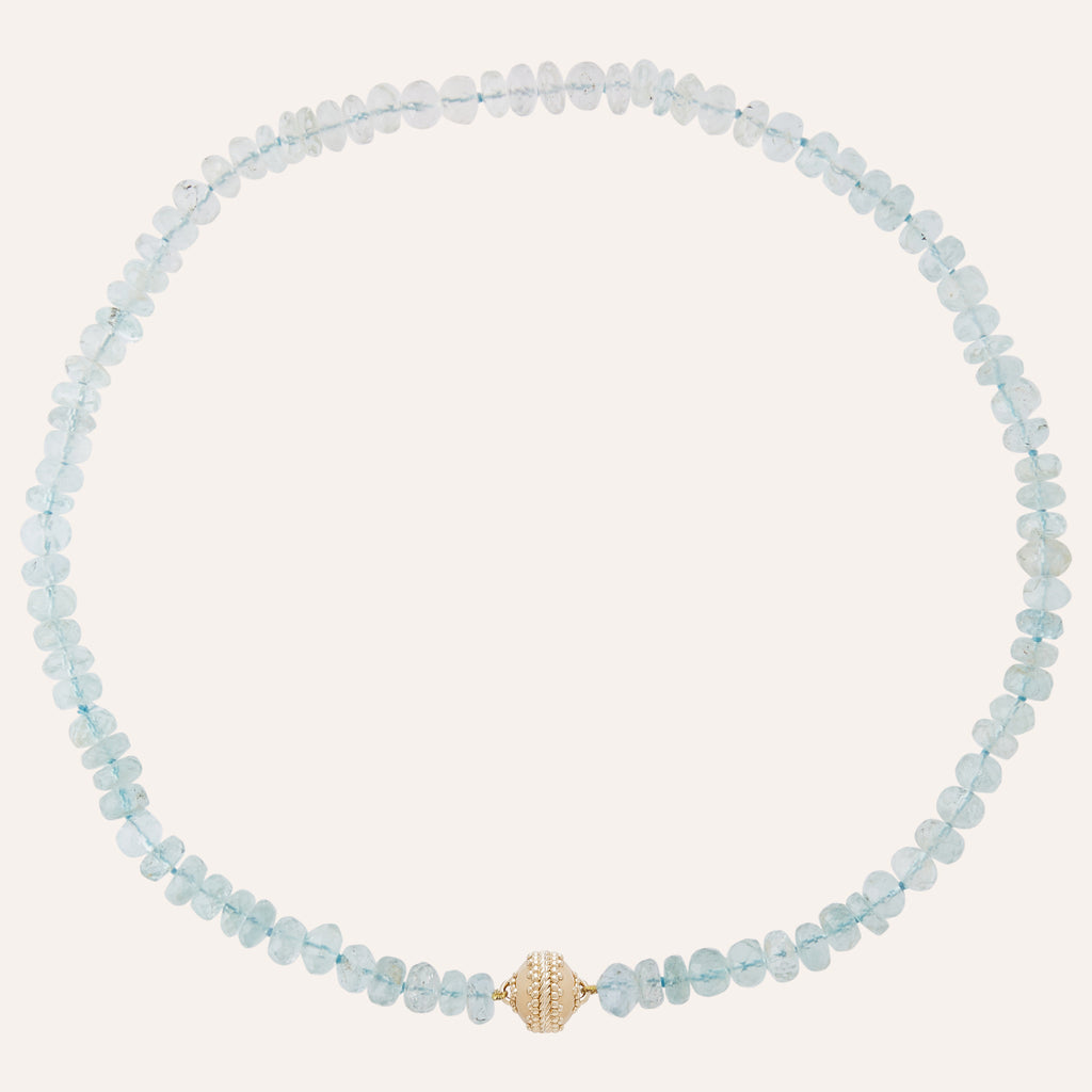 Faceted Light Blue Aquamarince Mini Necklace