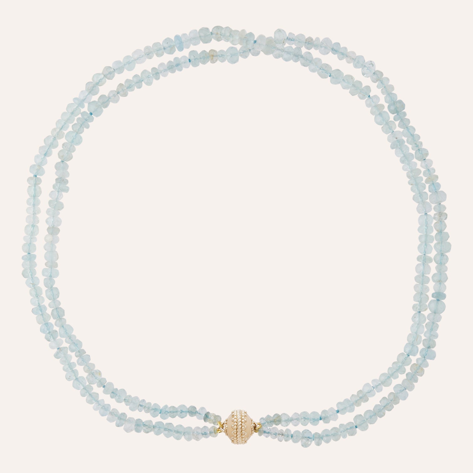 Faceted Light Blue Aquamarince Mini Double Strand Necklace