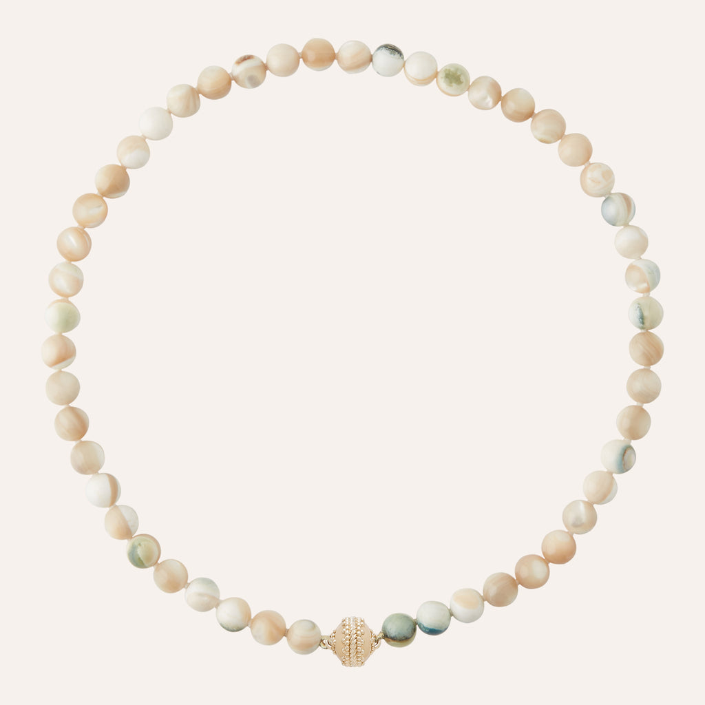 Victoire Green Shell Turban 8mm Mini Necklace