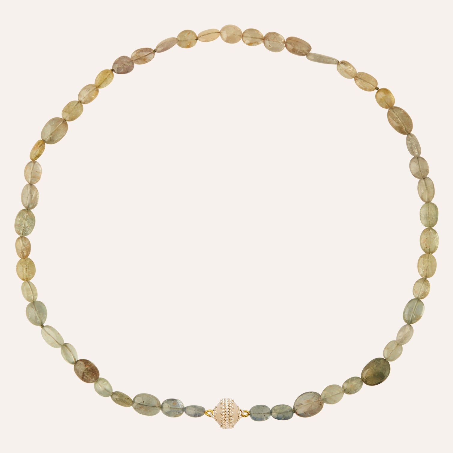 Multicolor Dark Sapphire 4mm Tumbled Beaded Mini Necklace