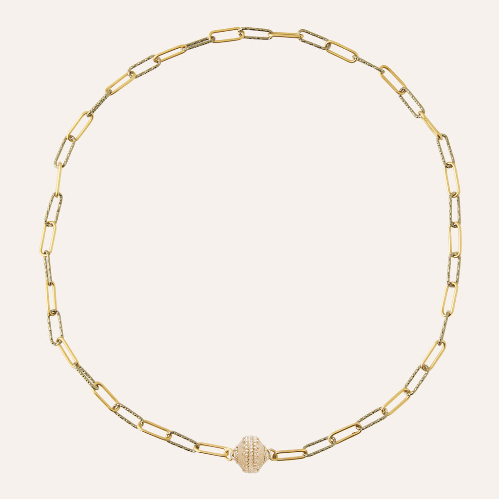 18K Gold Fill Link Chain w/ Rhuthinium