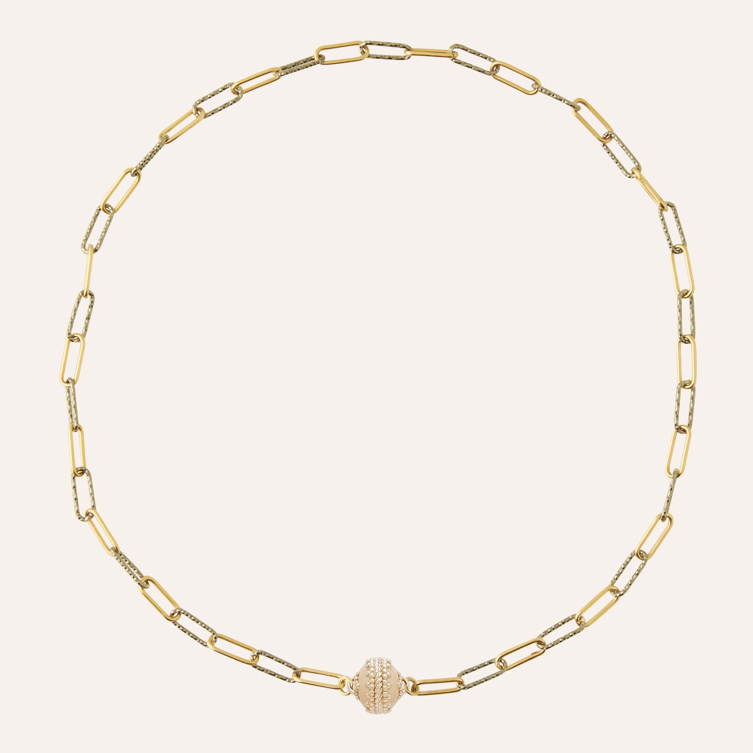 18K Gold Fill Link Chain w/ Rhuthinium