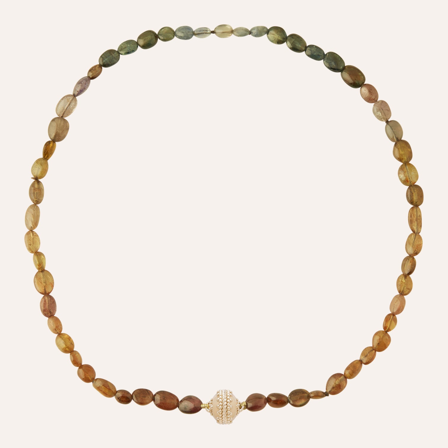 Multicolor Autumnal Dark Tumbled Sapphire Mini Necklace