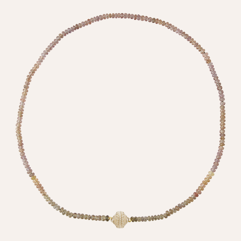 Green Garnet Faceted Rondelle Mini Necklace