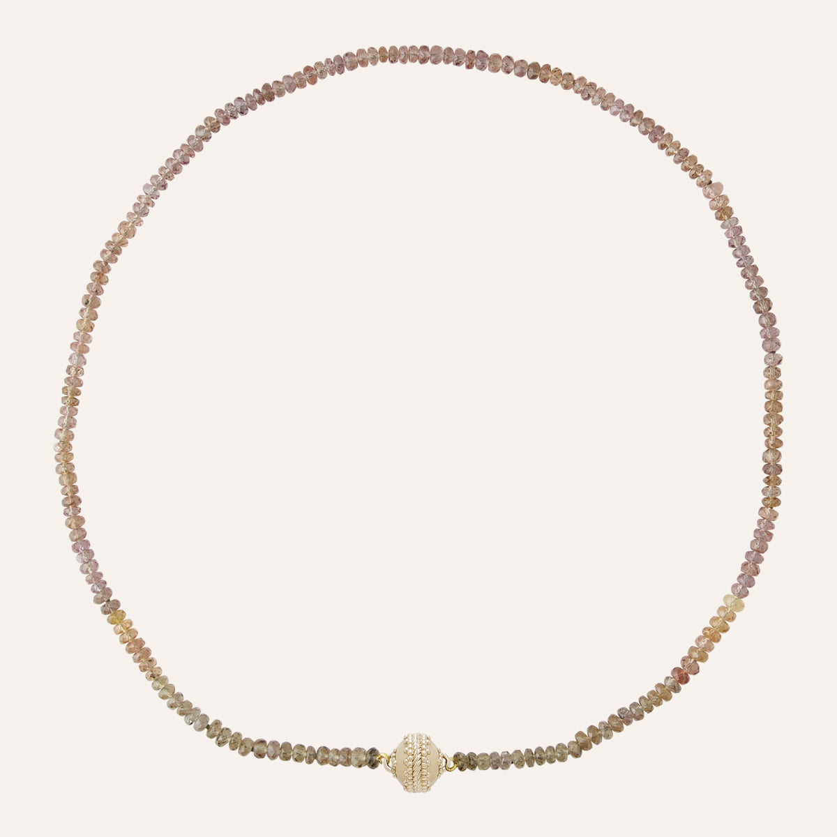 Green Garnet Faceted Rondelle Mini Necklace