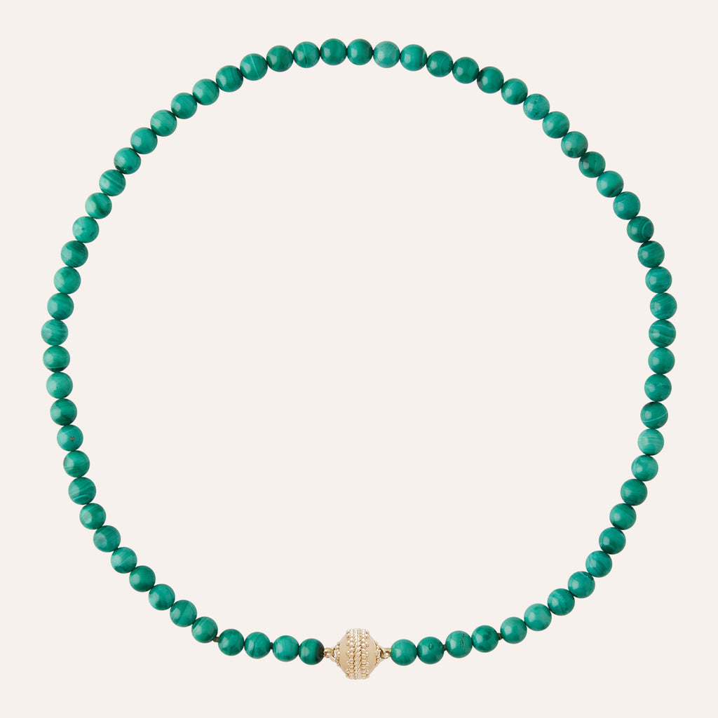 Victoire 6mm Green Malachite Mini Necklace