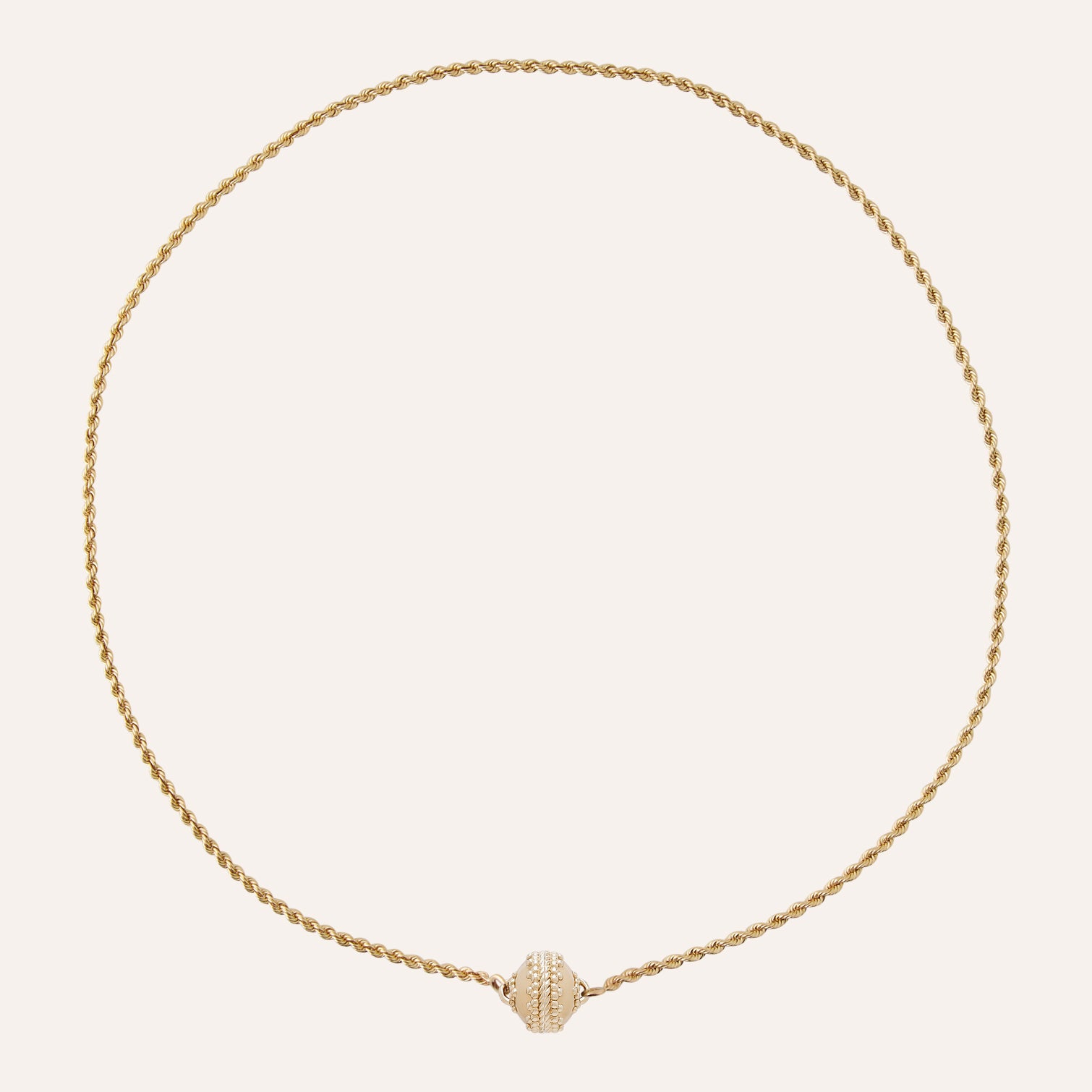 Vintage 14K Yellow Gold Rope Chain Mini Necklace