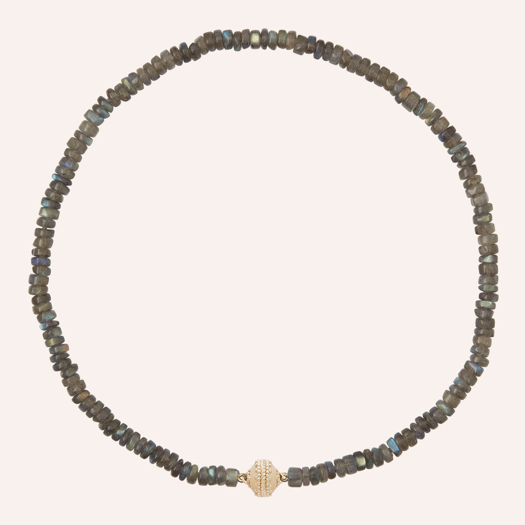 Labradorite Rondelle Mini Necklace