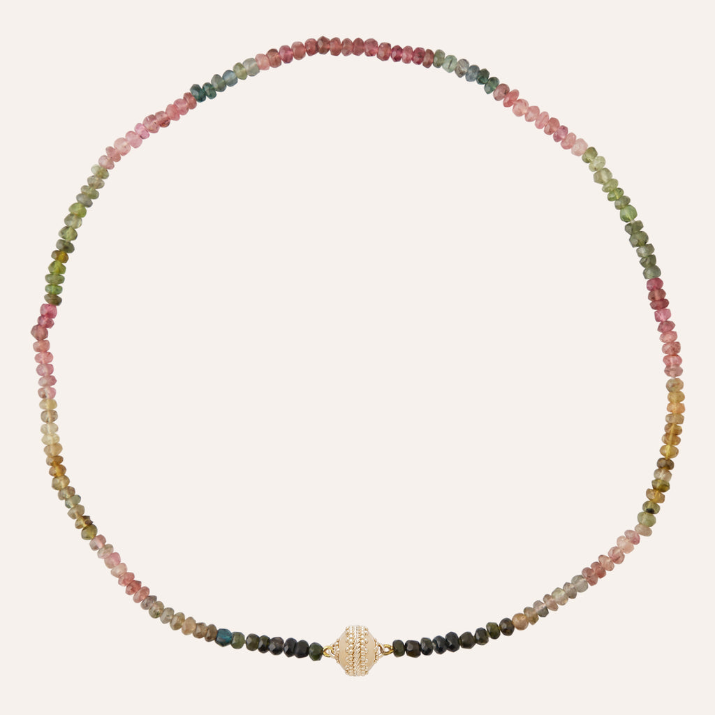 Dark Watermelon Tourmaline Mini Necklace