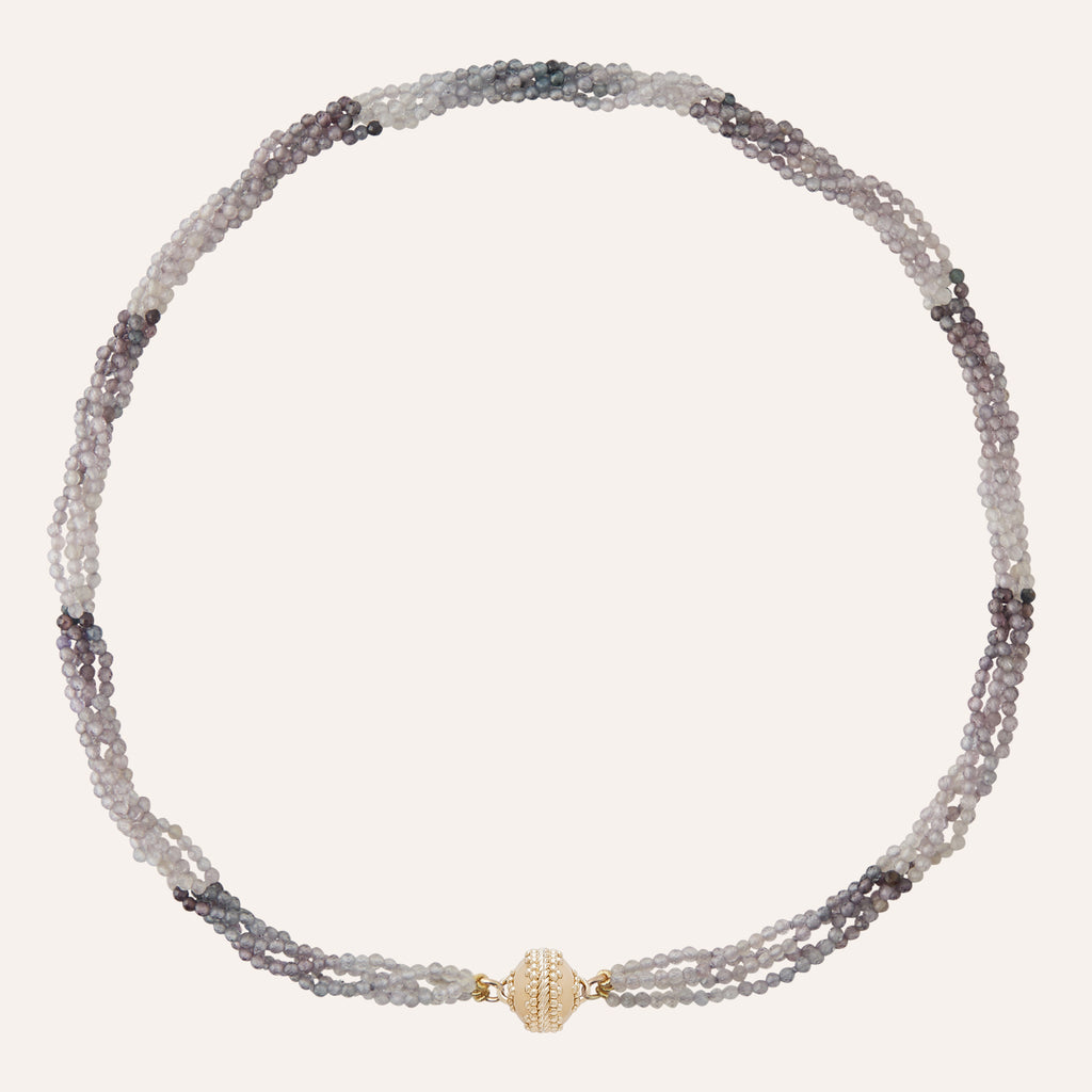 Michel 2mm Ombre Blue Spinel Multi Strand Mini Necklace