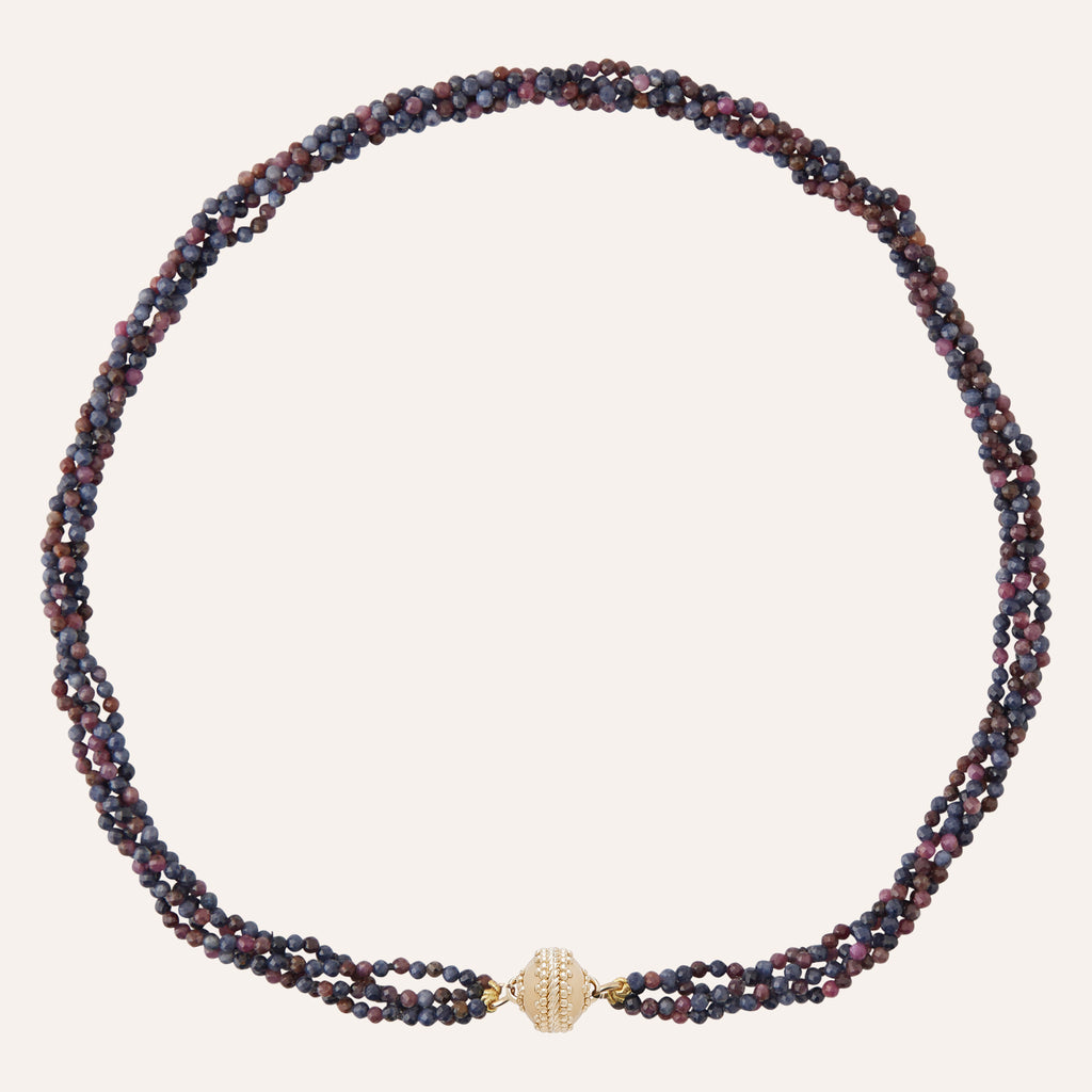 Michel 2mm Midnight Multi-Strand Sapphire Mini Necklace