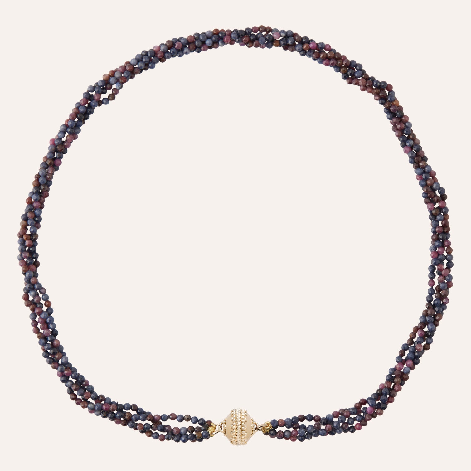 Michel 2mm Midnight Multi-Strand Sapphire Mini Necklace