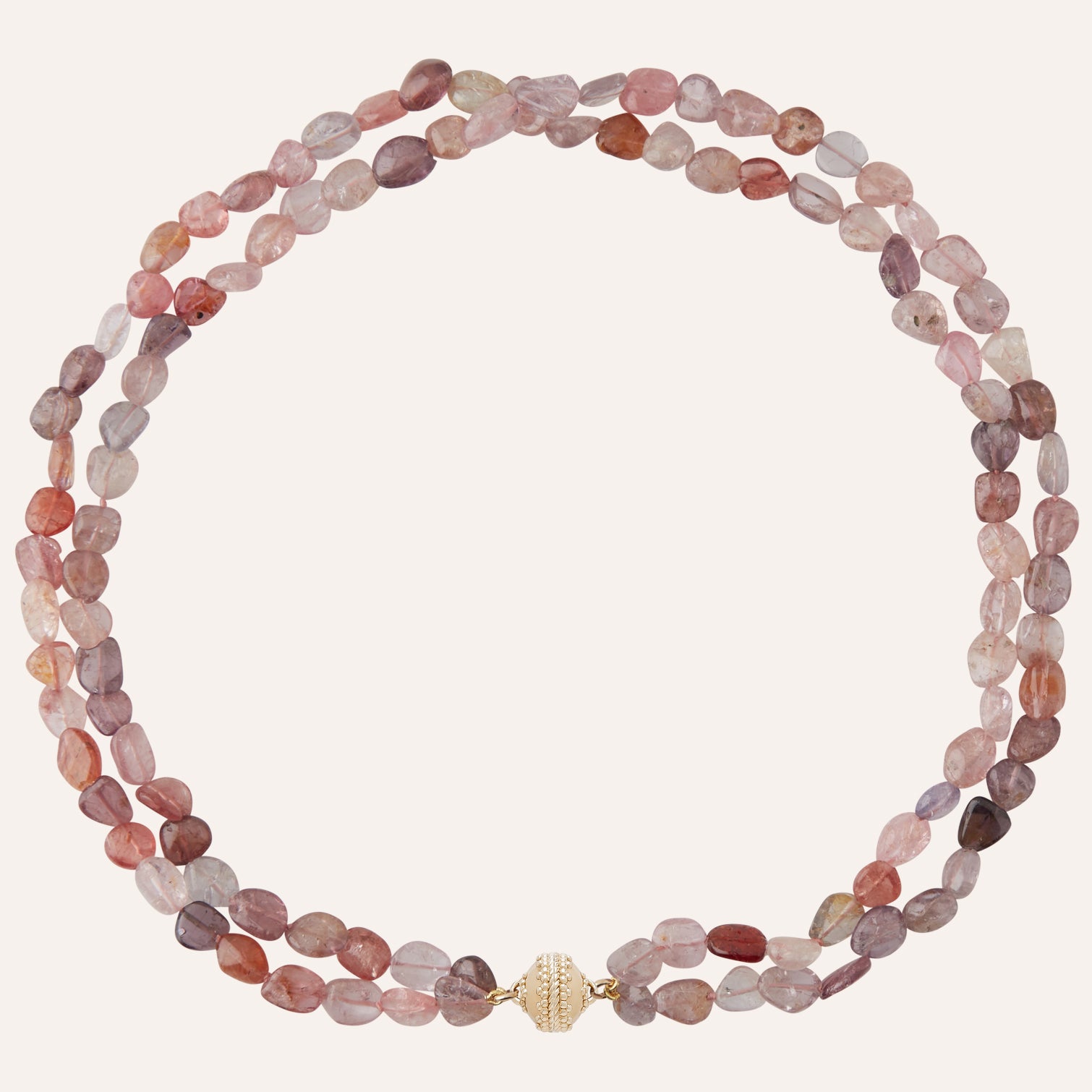 Double Strand Pink Spinel Ombre Mini Necklace
