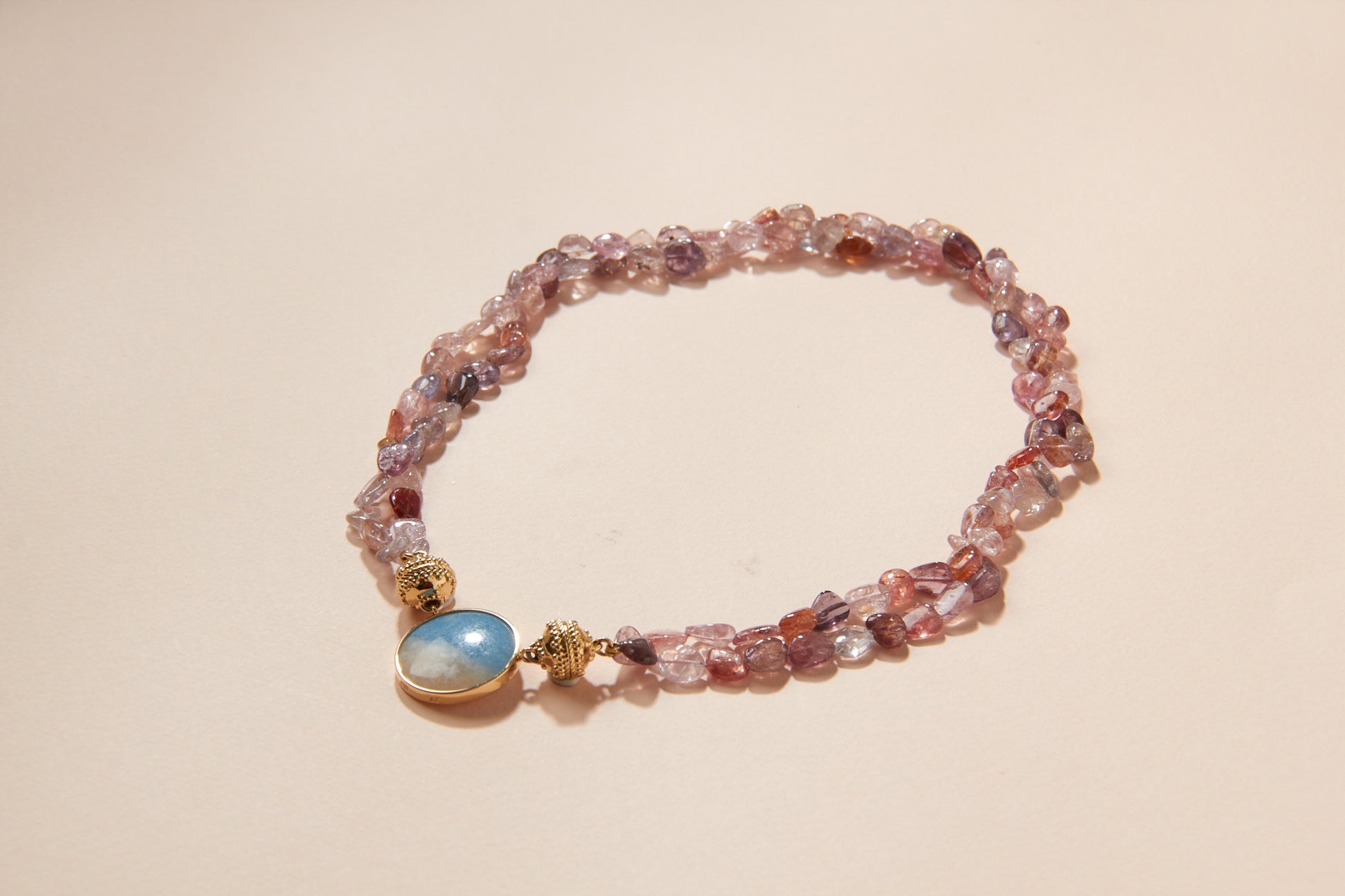 Double Strand Pink Spinel Ombre Mini Necklace