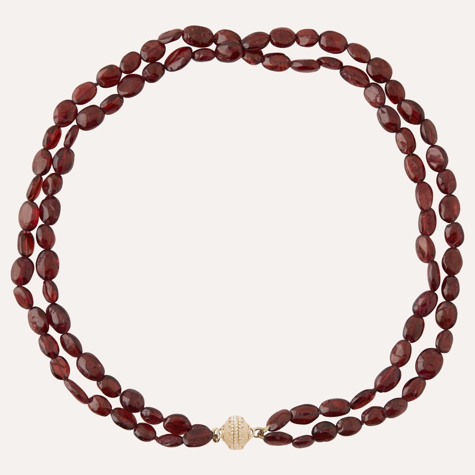 Red Tumbled Garnet Double-Strand Mini Necklace