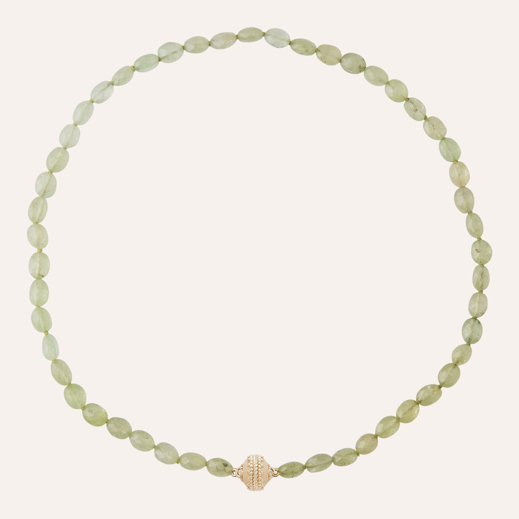 Green Garnet Faceted Oval Mini Necklace