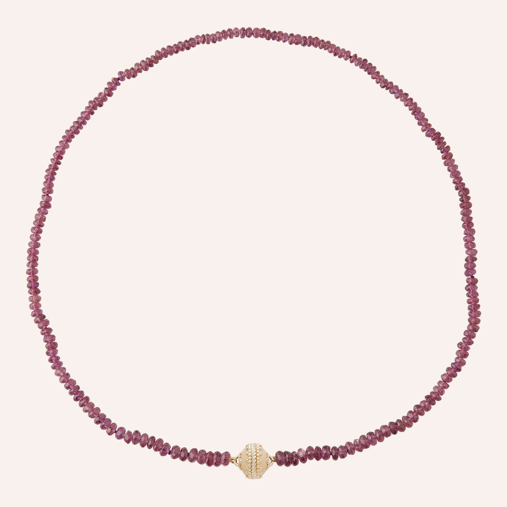 Purple Umbalite Faceted Rondelle Mini Necklace