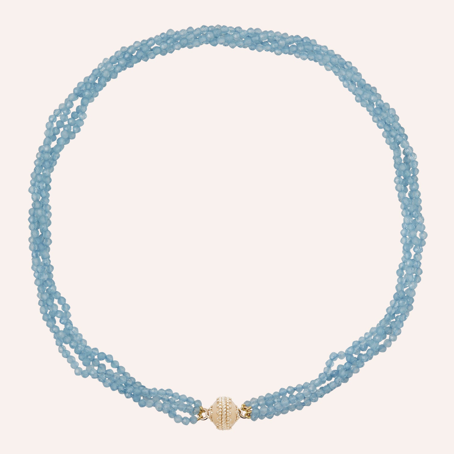 Michel 3mm Aquamarine Multi-Strand Mini Necklace