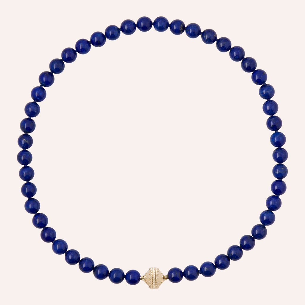 Victoire 8mm Blue Lapis Mini Necklace
