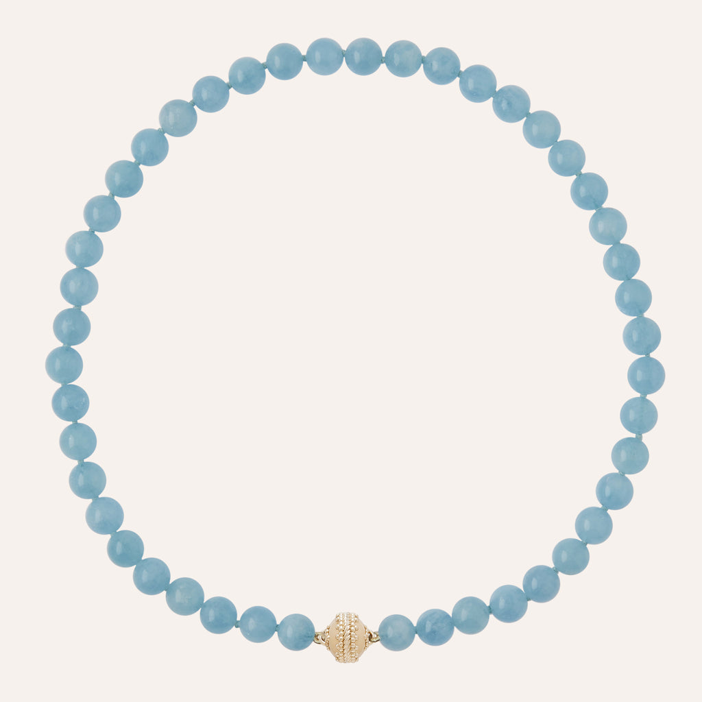 Victoire Aquamarine 8mm Mini Necklace