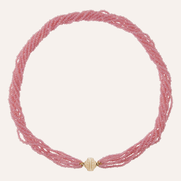 Pink Ivory Coast Glass Multi-Strand Mini Necklace – Clara Williams