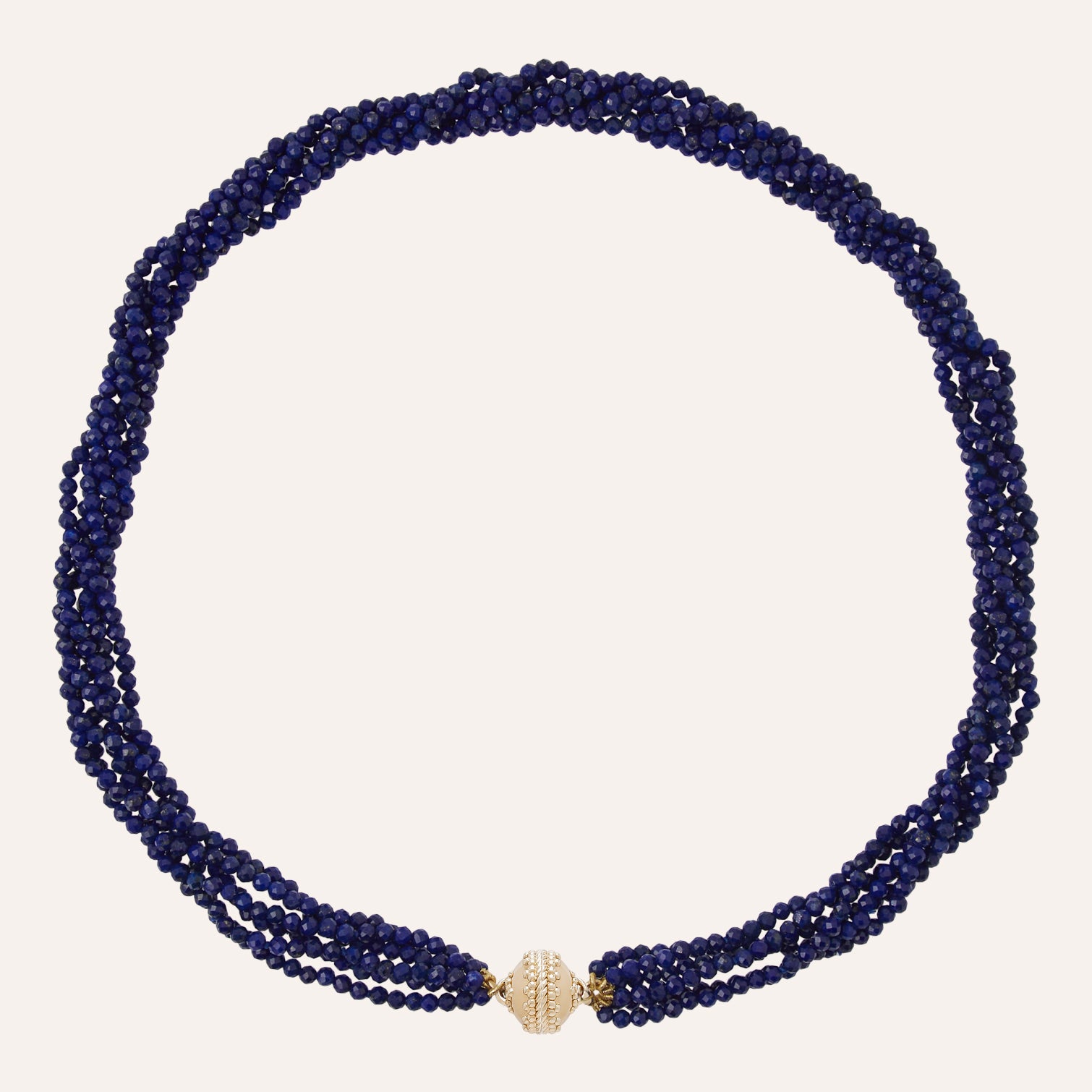 Michel Multi-Strand Blue Lapis Faceted Bead Mini Necklace