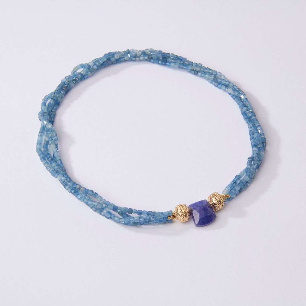 Tiny Tanzanite Faceted Shield Mini Centerpiece