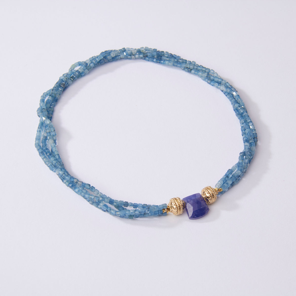 Tiny Tanzanite Faceted Shield Mini Centerpiece