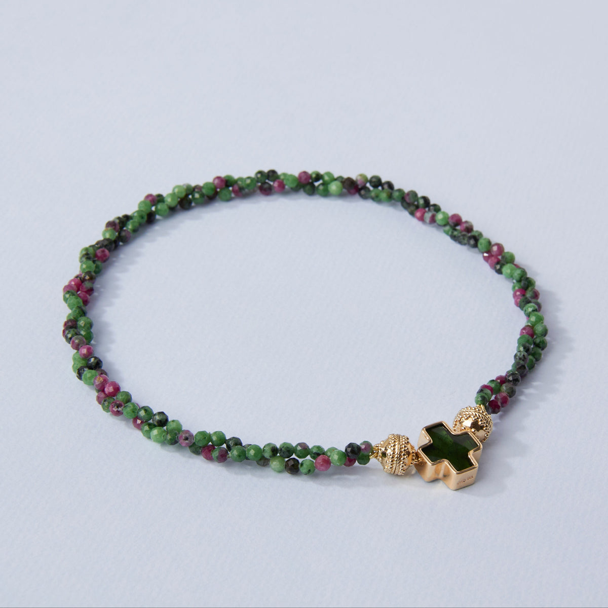 Green Tourmaline Cross Mini Centerpiece