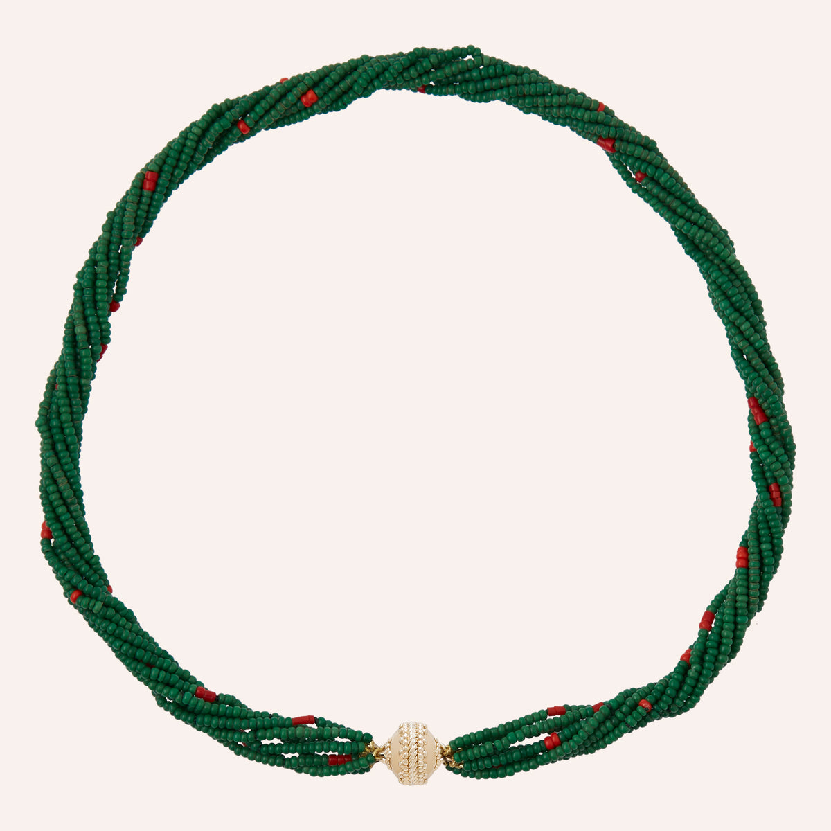 "Noelle" Ivory Coast Glass Multi-Strand Mini Necklace