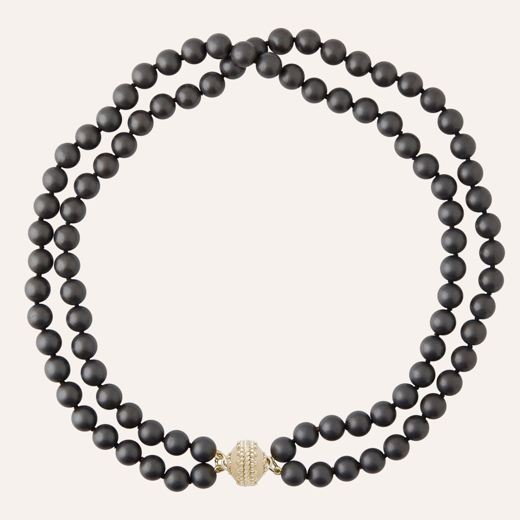Victoire Hematite Silver Double Strand Necklace