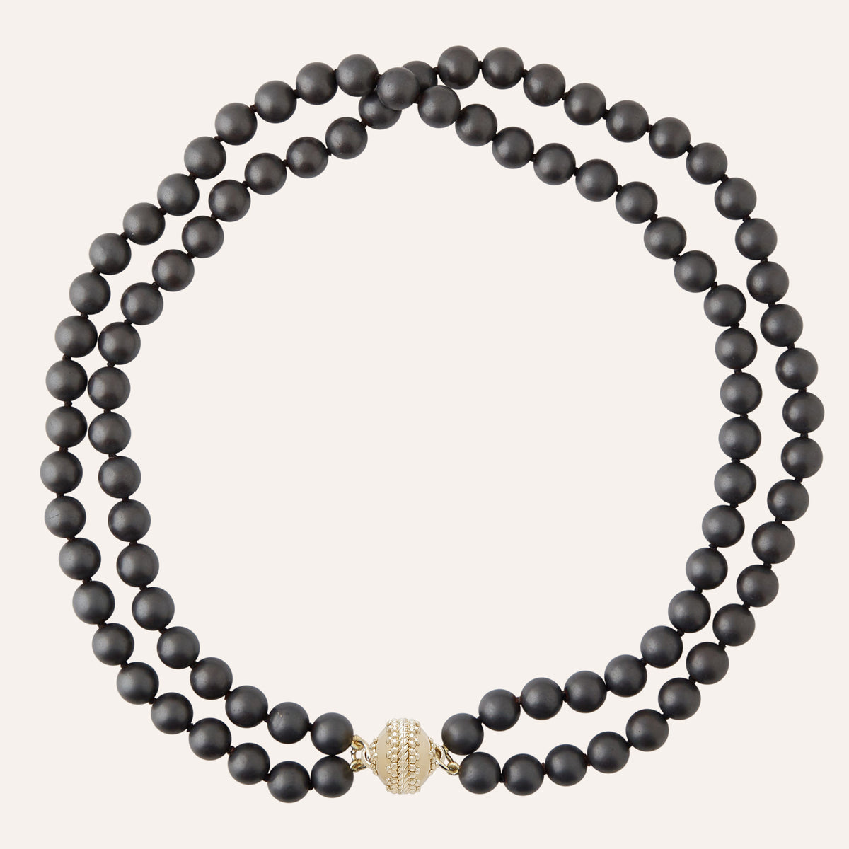 Victoire Hematite Silver Double Strand Necklace
