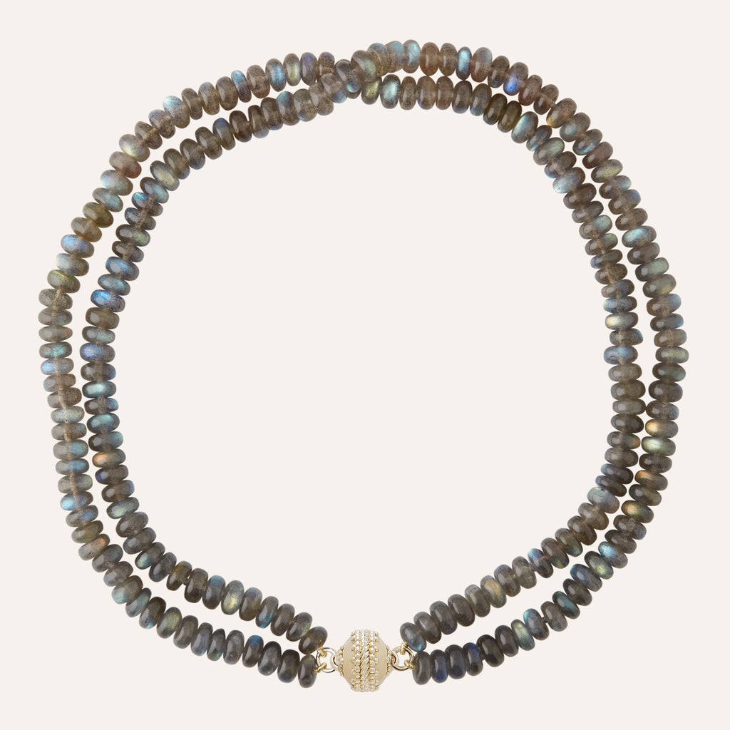 Labradorite Rondelle Double Strand Necklace