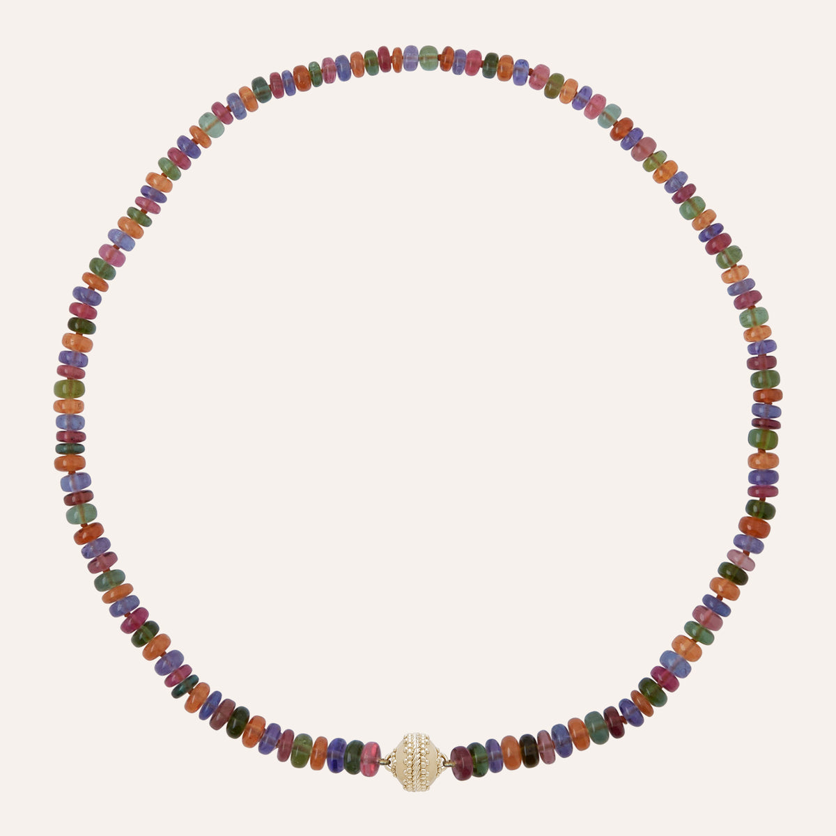 18K Multicolor Tourmaline Rondelle Mini Necklace
