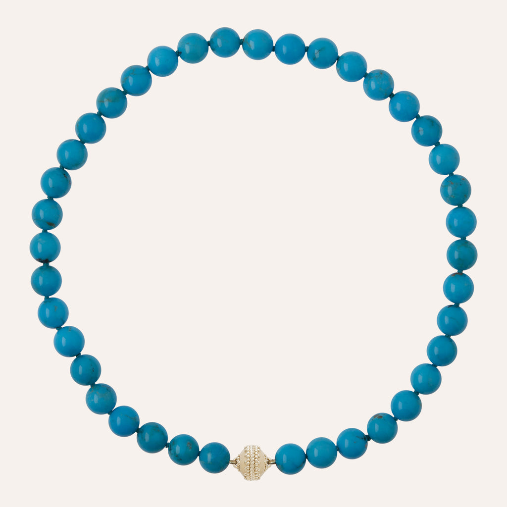 18K Victoire 10mm Sleeping Beauty Turquoise Mini Necklace