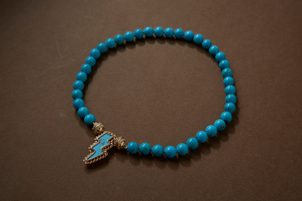 Blue Persian Turquoise Lightning Bolt Mini Centerpiece