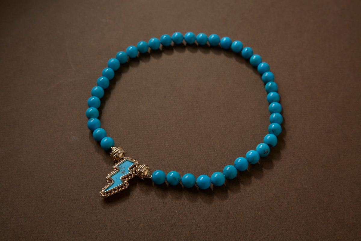 Blue Persian Turquoise Lightning Bolt Mini Centerpiece