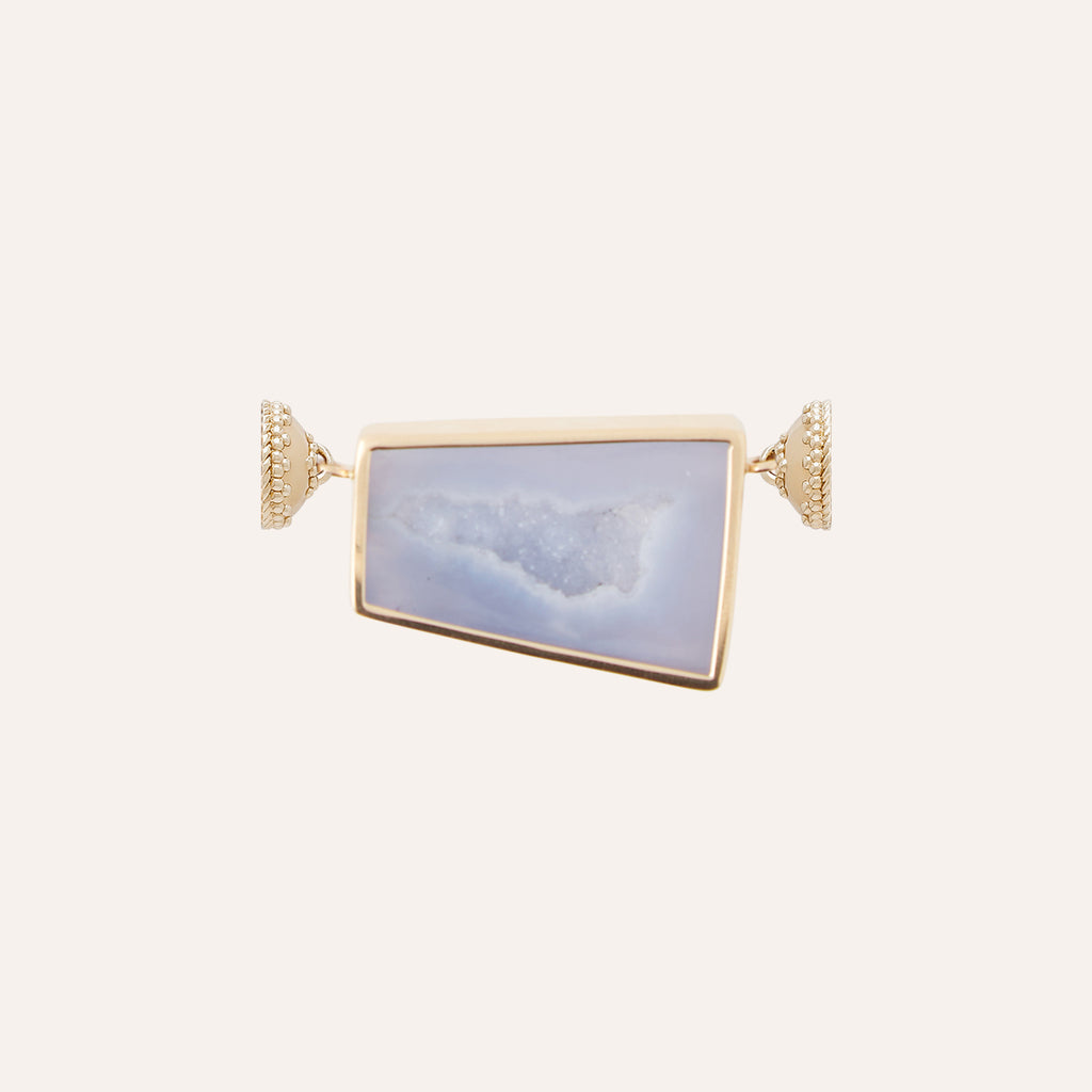 14K Chalcedony Rough Druzy Mini Centerpiece