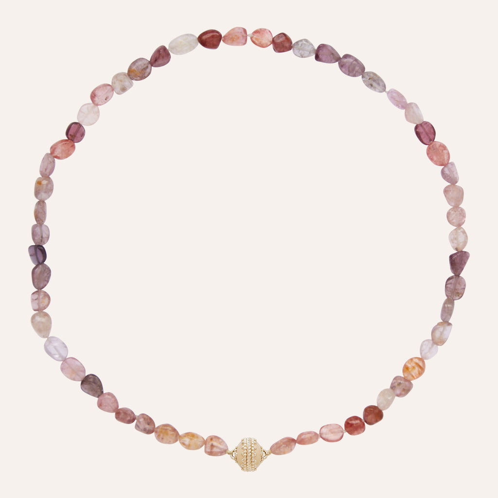 Pink Spinel Ombre Tumbled Single Strand Mini Necklace