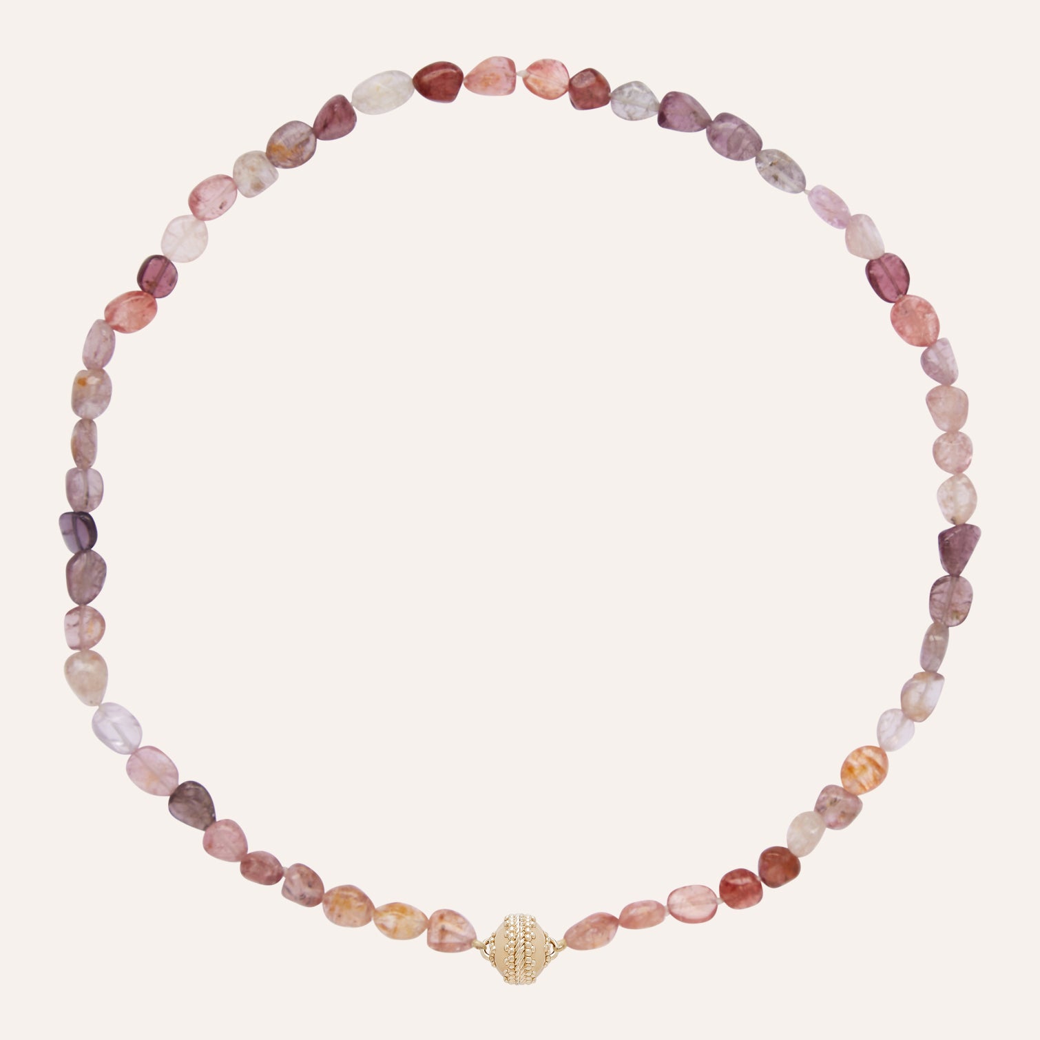 Pink Spinel Ombre Tumbled Single Strand Mini Necklace