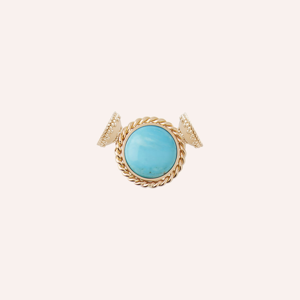 Mini Kingman Turquoise Round Centerpiece