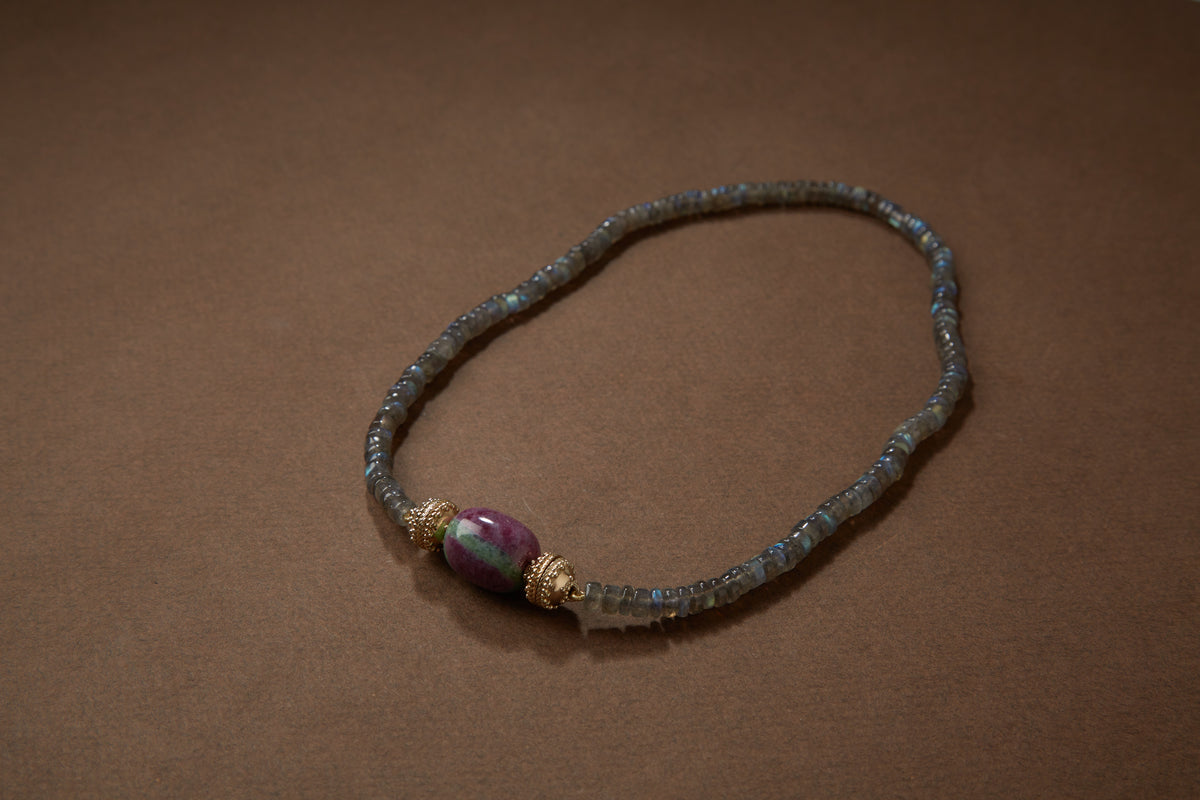 Labradorite Rondelle Mini Necklace