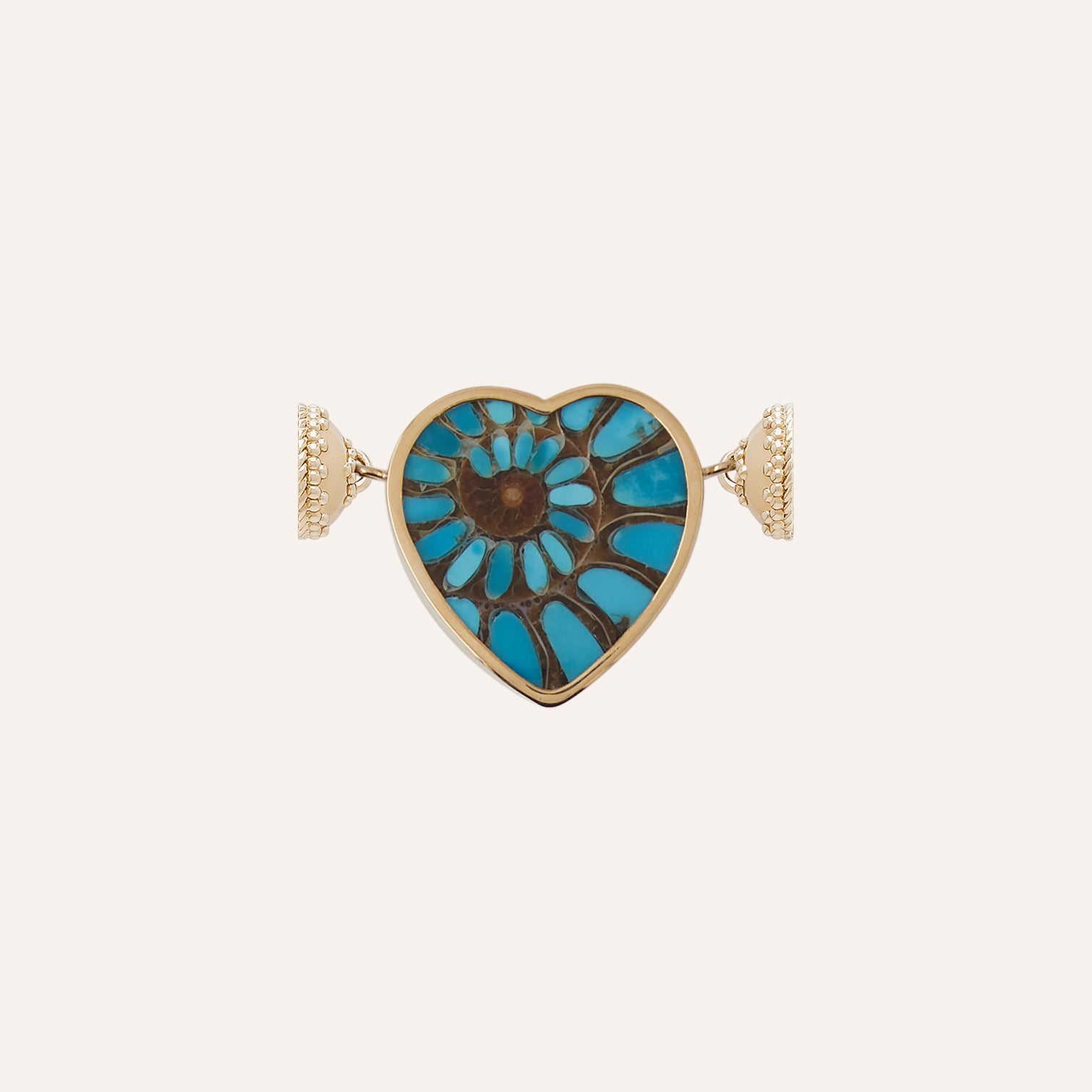 Small Turquoise Ammonite Heart Mini Centerpiece