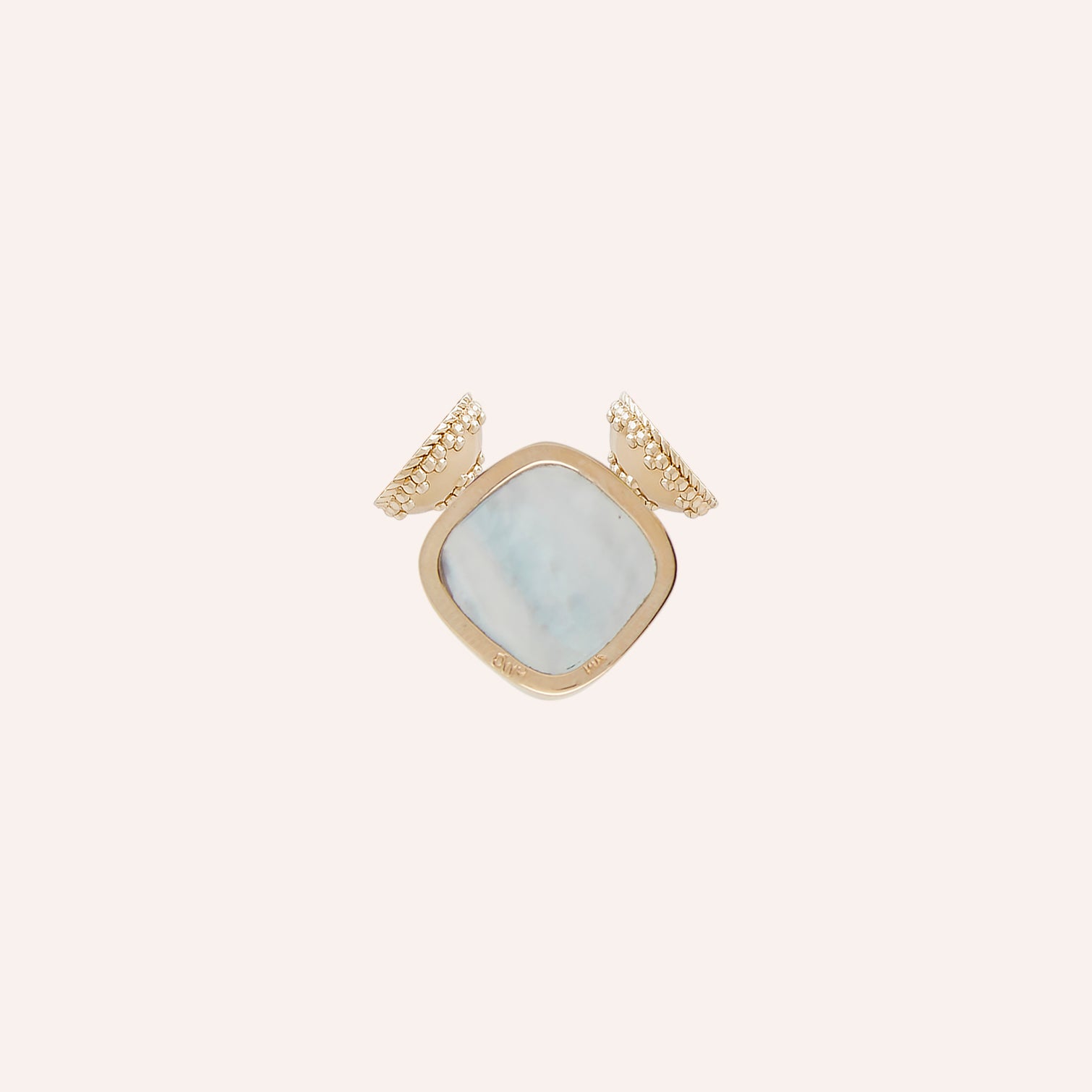 Square Blue Aquamarine Cabochon Mini Centerpiece